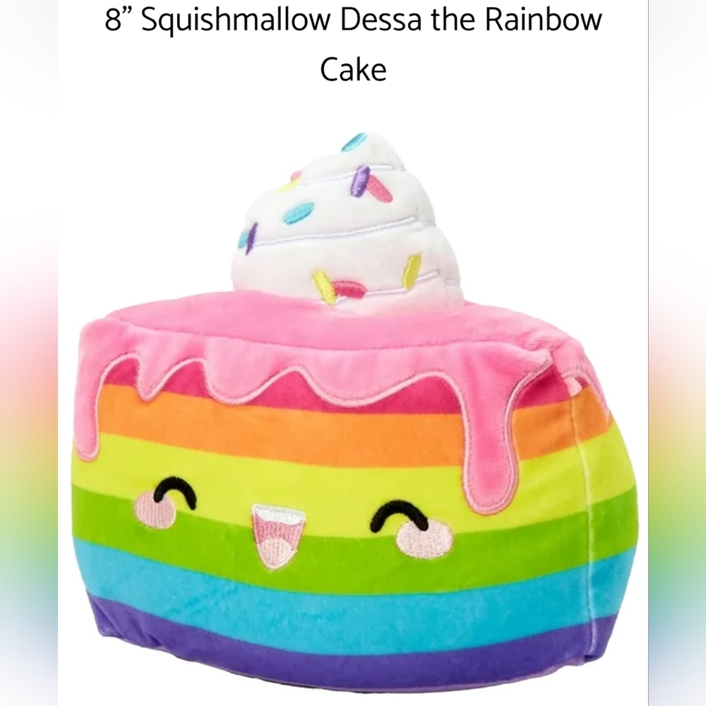 DESSA 🌈🎂 Rainbow Cake Slice OG HTF Original Squishmallows By Kellytoy NWT